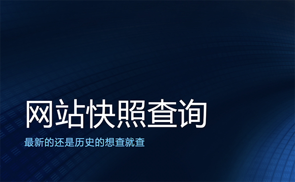 查詢網(wǎng)站快照歷史的幾種方法